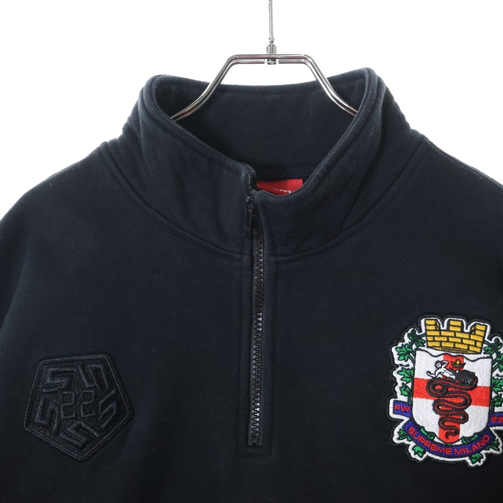 SUPREME(シュプリーム) 22AW Milano Half Zip Pullover ミラノ ハーフジップ プルオーバー スウェットトレーナー ブラック