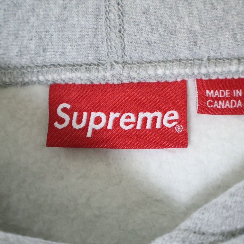 SUPREME(シュプリーム) 19SS ×Swarovski Box Logo Hooded Sweatshirt スワロフスキー ボックスロゴ フーディ スウェットプルオーバーパーカー グレー/レッド