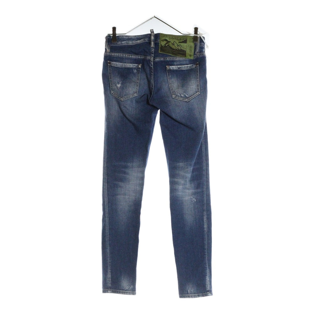 DSQUARED2(ディースクエアード) 22AW ダメージ加工 ボタンフライ スキニーデニムパンツ インディゴ S72LB0556 S30663