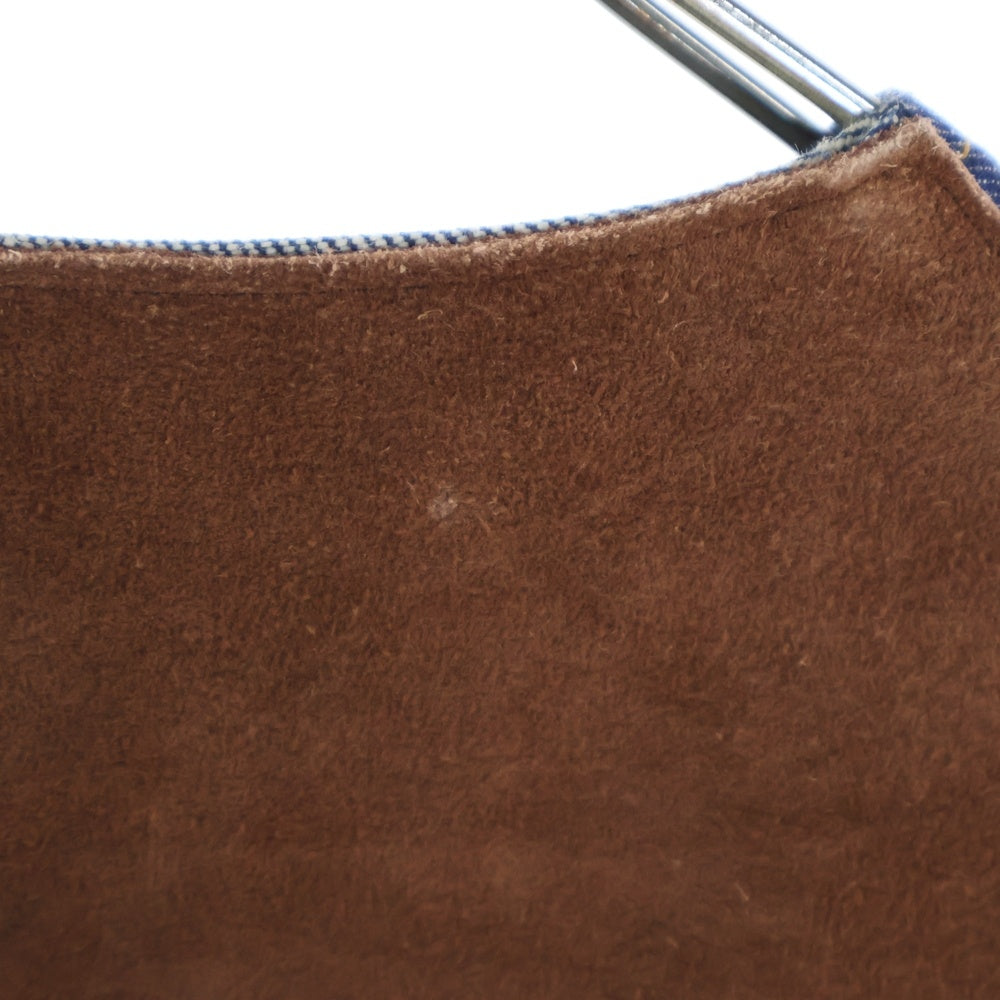 SUNSEA(サンシー) 17AW DENIM SUEDE BLOUSON スウェード切り替え エルボーパッチ ノーカラー デニムブルゾンジャケット インディゴ/ブラウン 17A26