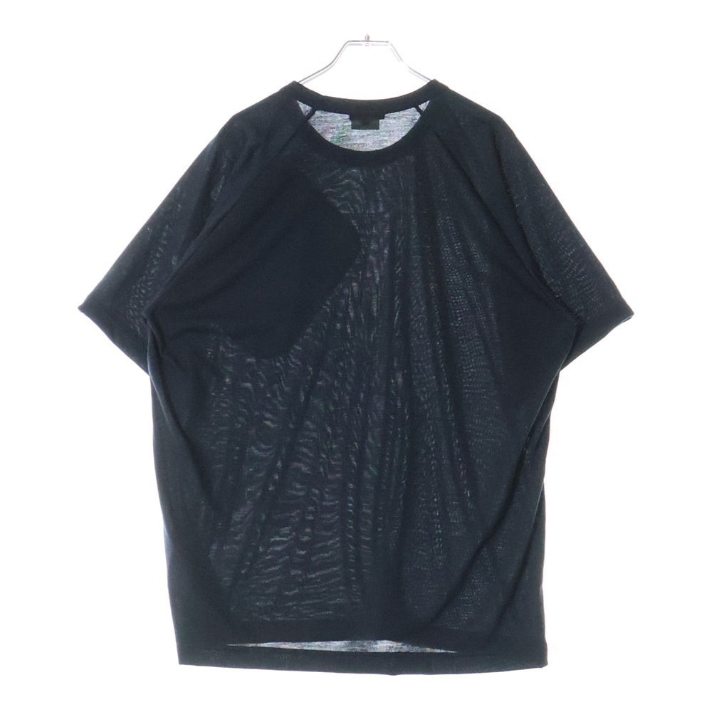 COMME des GARCONS HOMME PLUS(コムデギャルソンオムプリュス) 24SS ジップ装飾 クルーネック 半袖Tシャツカットソー ブラック PO-T017 AD2024