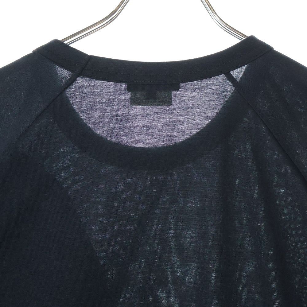 COMME des GARCONS HOMME PLUS(コムデギャルソンオムプリュス) 24SS ジップ装飾 クルーネック 半袖Tシャツカットソー ブラック PO-T017 AD2024