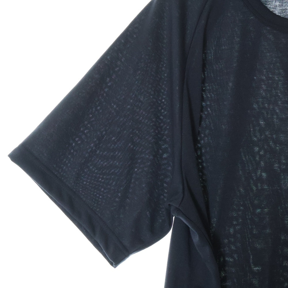 COMME des GARCONS HOMME PLUS(コムデギャルソンオムプリュス) 24SS ジップ装飾 クルーネック 半袖Tシャツカットソー ブラック PO-T017 AD2024