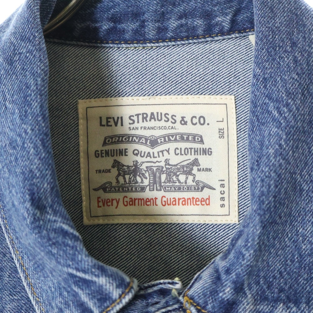 Sacai(サカイ) 25SS ×Levi's リーバイス ドッキング デニム トラッカー ジャケット インディゴブルー 25-03708M