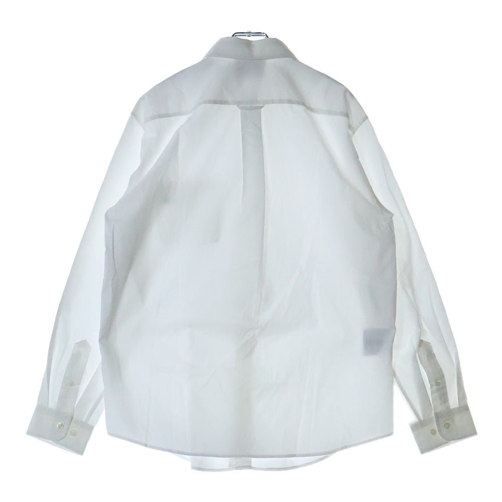 miumiu(ミュウミュウ) 24SS フロントポケット ロゴパッチ 長袖シャツ ホワイト DNA067
