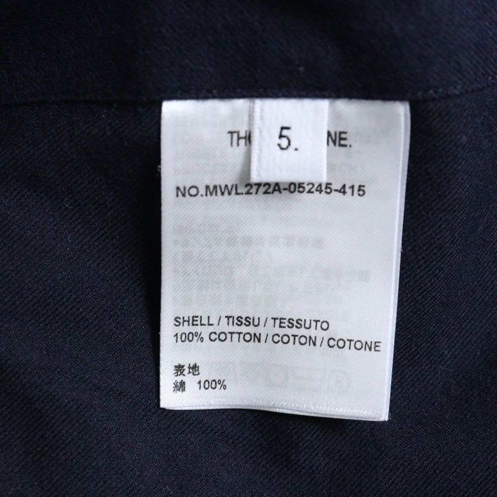 THOM BROWNE(トムブラウン) 25SS FLANNEL 4BAR SHIRT フランネル 4バー コットン ボタンダウン 長袖シャツ ネイビー MWL272A-05245-415