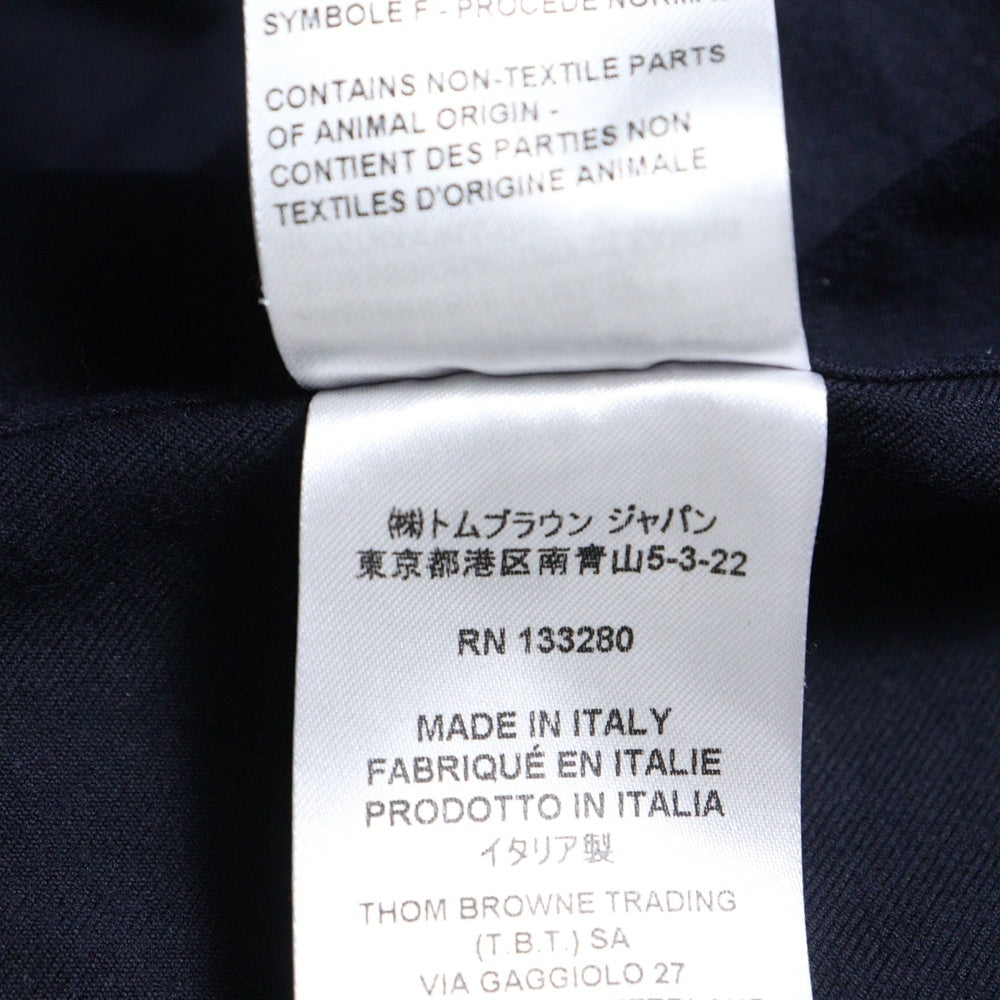 THOM BROWNE(トムブラウン) 25SS FLANNEL 4BAR SHIRT フランネル 4バー コットン ボタンダウン 長袖シャツ ネイビー MWL272A-05245-415