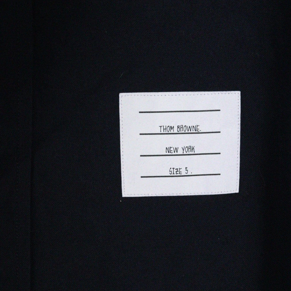 THOM BROWNE(トムブラウン) 25SS FLANNEL 4BAR SHIRT フランネル 4バー コットン ボタンダウン 長袖シャツ ネイビー MWL272A-05245-415