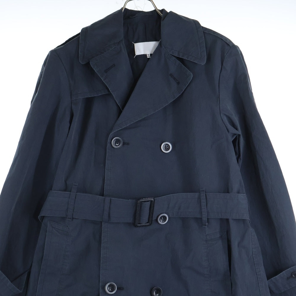 Maison Margiela(メゾンマルジェラ) 23AW コットン ナイロン ダブルブレスト トレンチコート ネイビー S67AH0036 S78035