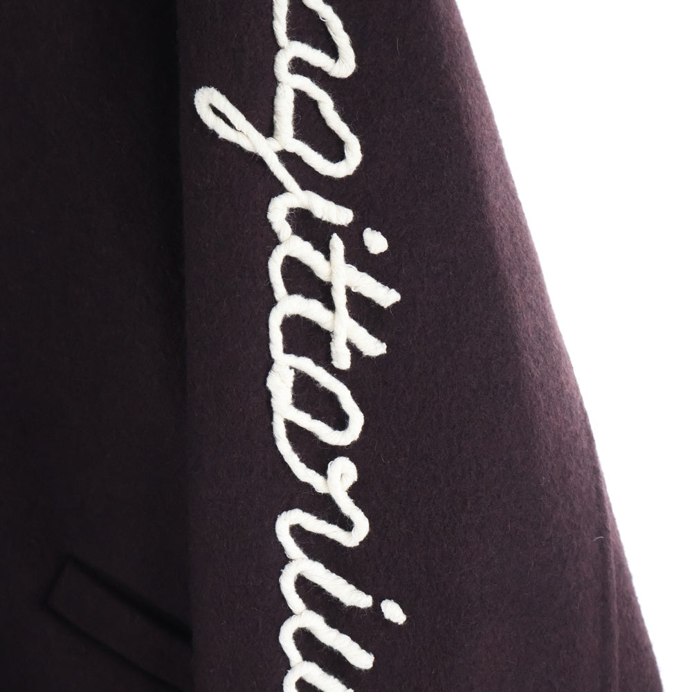 JIL SANDER(ジルサンダー) 22AW Embroidered Motif Varsity Oversized Double Sport Coat エンブロイダリー スタジアムジャケット ロングコート ボルドー J21AA0040 J40028