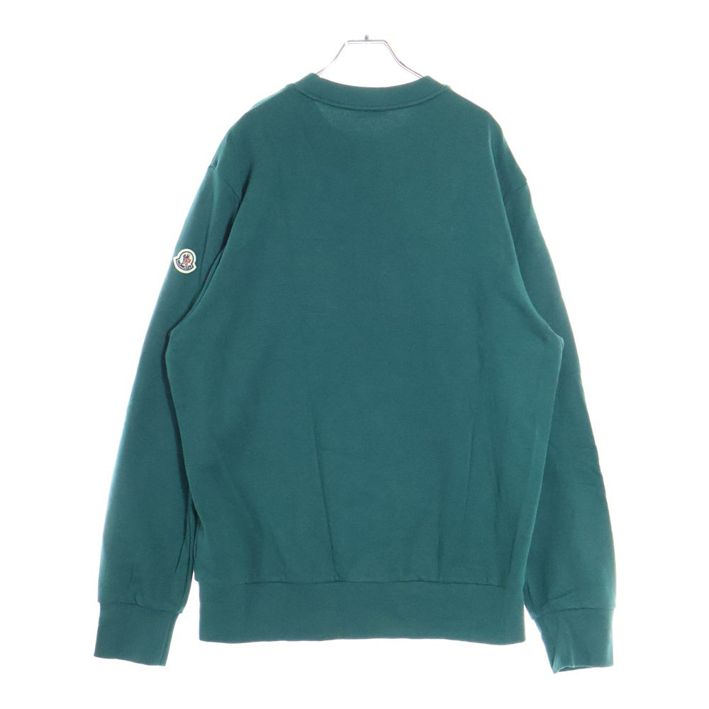 MONCLER(モンクレール) 23AW FELPA GIROCOLLO ロゴ刺繍 クルーネック スウェット トレーナー グリーン I20918G00001 89A2L