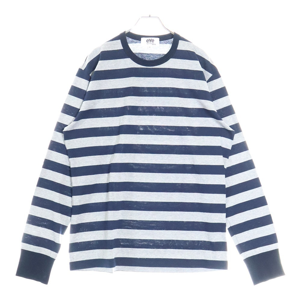 eYe COMME des GARCONS JUNYA WATANABE MAN(アイ コム デ ギャルソン ジュンヤ ワタナベ マン) 20AW ボーダー クルーネック 長袖Tシャツ カットソー グレー/ネイビー WF-T901 AD2020