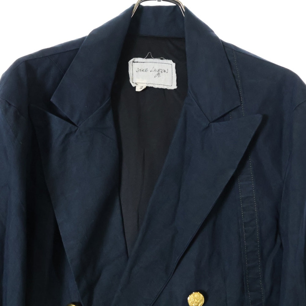 GREG LAUREN(グレッグローレン) ピークドラペル ダブルブレスト ジャケット ネイビー 3920400131