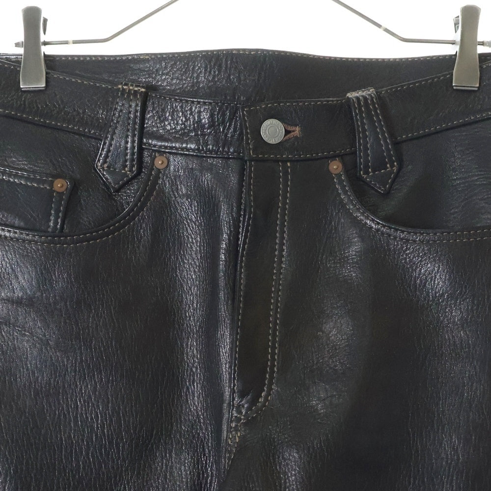 THE FLAT HEAD(フラットヘッド) 3005DC ディアスキン フルレザー ストレートパンツ ブラウン