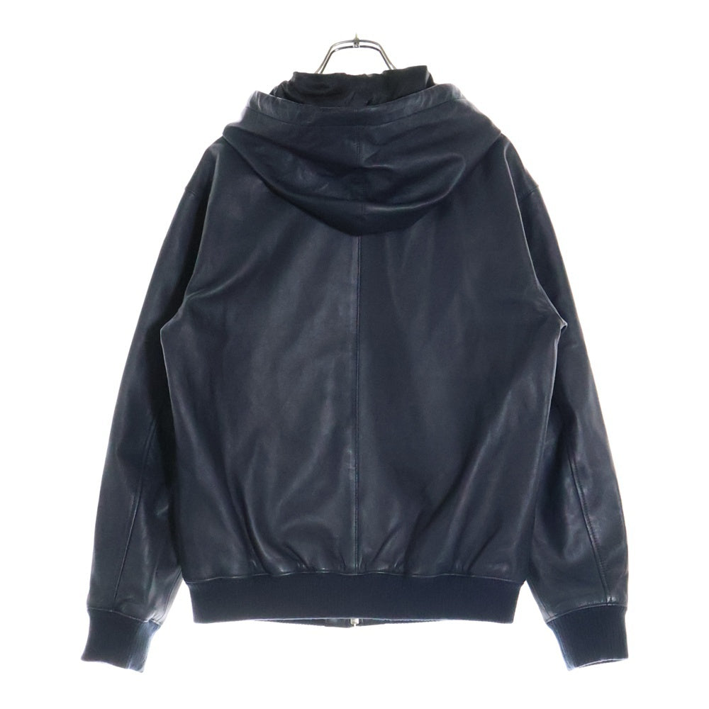 SCHOTT(ショット) LEATHER FULL ZIP PARKA レザーフルジップ パーカーブルゾン ジャケット ネイビー 3111054