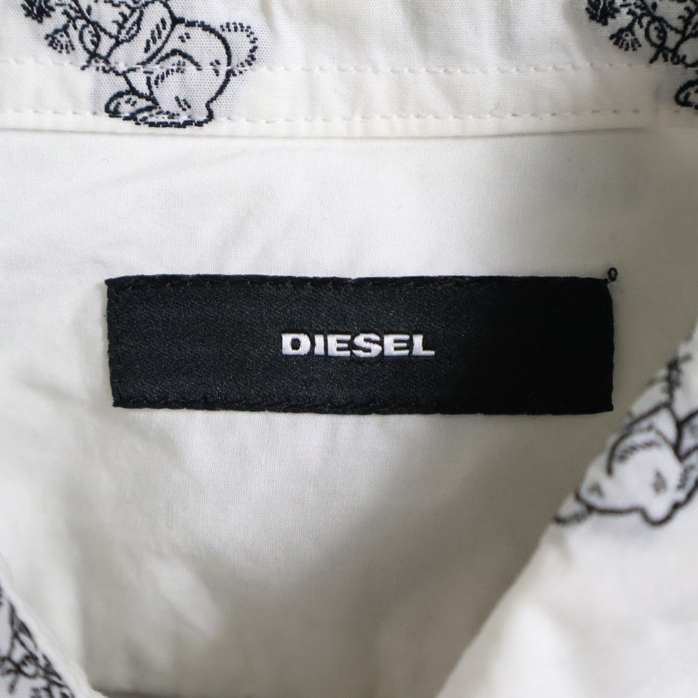 DIESEL(ディーゼル) 総柄 ロングスリーブ 長袖シャツ ホワイト
