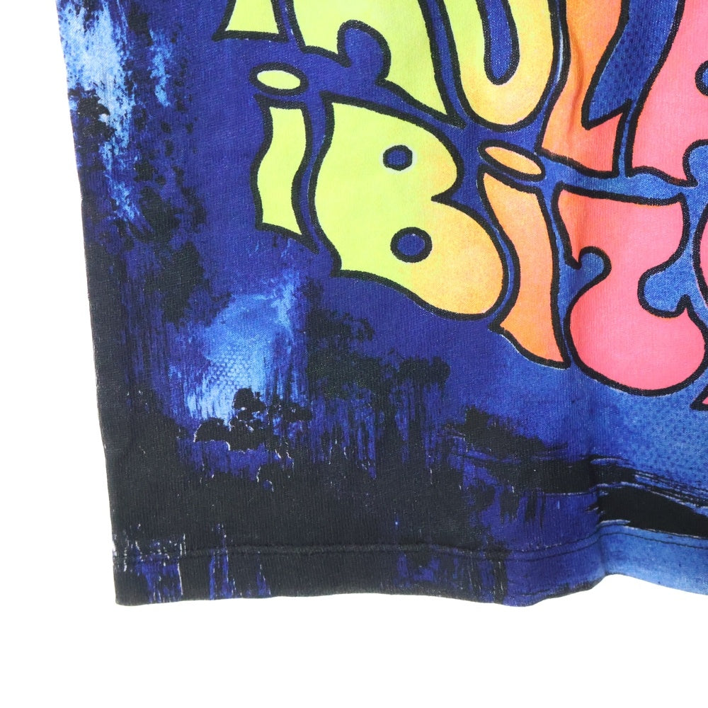 LOEWE(ロエベ) 22SS × Paula's Ibiza パウラズイビザ ピースマーク ロゴプリント クルーネック半袖Tシャツ カットソー ブルー H616Y22X34