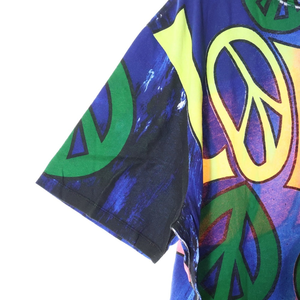 LOEWE(ロエベ) 22SS × Paula's Ibiza パウラズイビザ ピースマーク ロゴプリント クルーネック半袖Tシャツ カットソー ブルー H616Y22X34