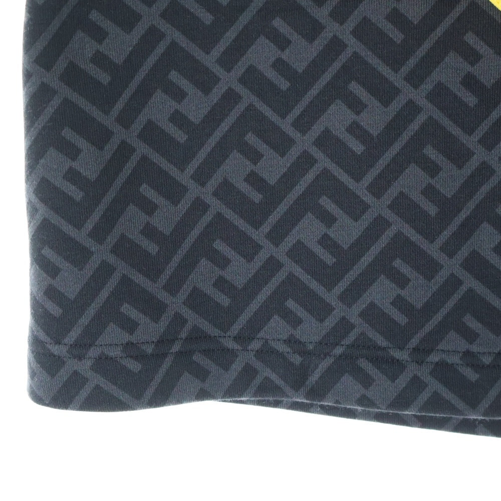 FENDI(フェンディ) ズッカ柄 切り替え スウェット ショーツショート ハーフパンツ ブラック/イエロー FAB656 AN67