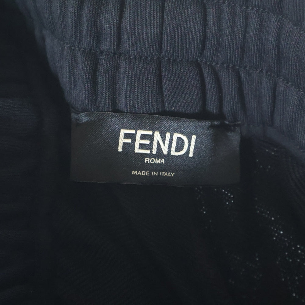 FENDI(フェンディ) ズッカ柄 切り替え スウェット ショーツショート ハーフパンツ ブラック/イエロー FAB656 AN67