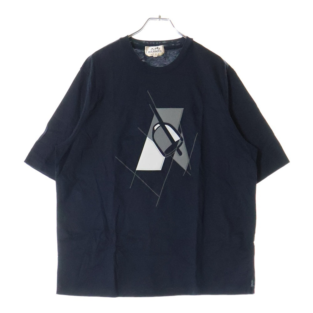 HERMES(エルメス) 24SS エトリエ アン フラグモン クルーネック半袖Tシャツ カットソー ネイビー