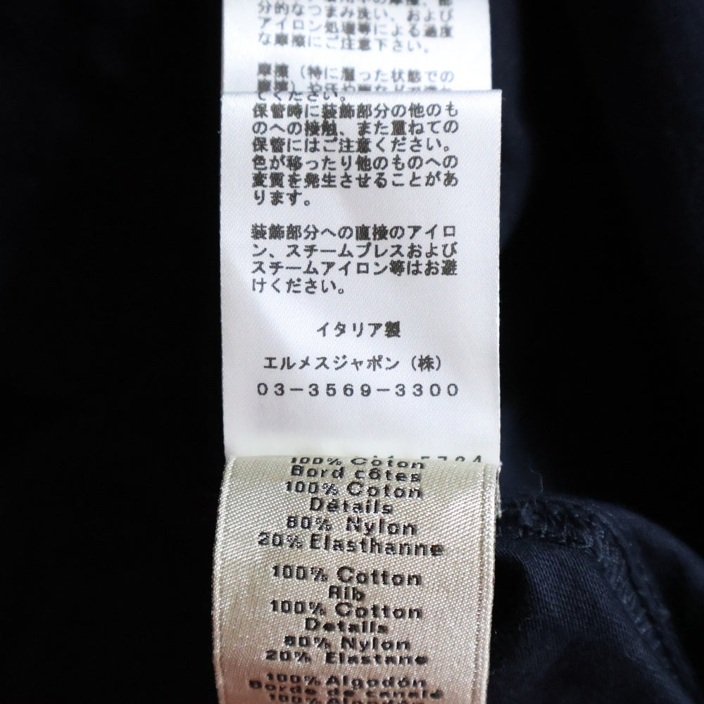 HERMES(エルメス) 24SS エトリエ アン フラグモン クルーネック半袖Tシャツ カットソー ネイビー