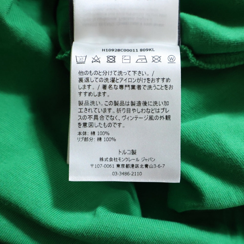 MONCLER GENIUS(モンクレール ジーニアス) 22SS フロントロゴワッペン クルーネック半袖Tシャツ カットソー グリーン H10928C00011 809KL