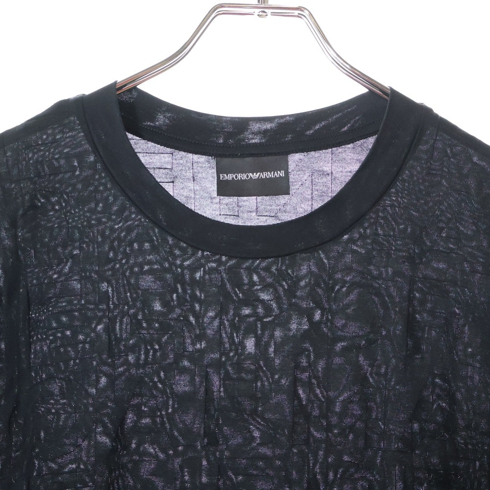 EMPORIO ARMANI(エンポリオアルマーニ) 22SS エンボスロゴ クルーネック半袖Tシャツ カットソー ブラック 7V1T67 1JGYZ