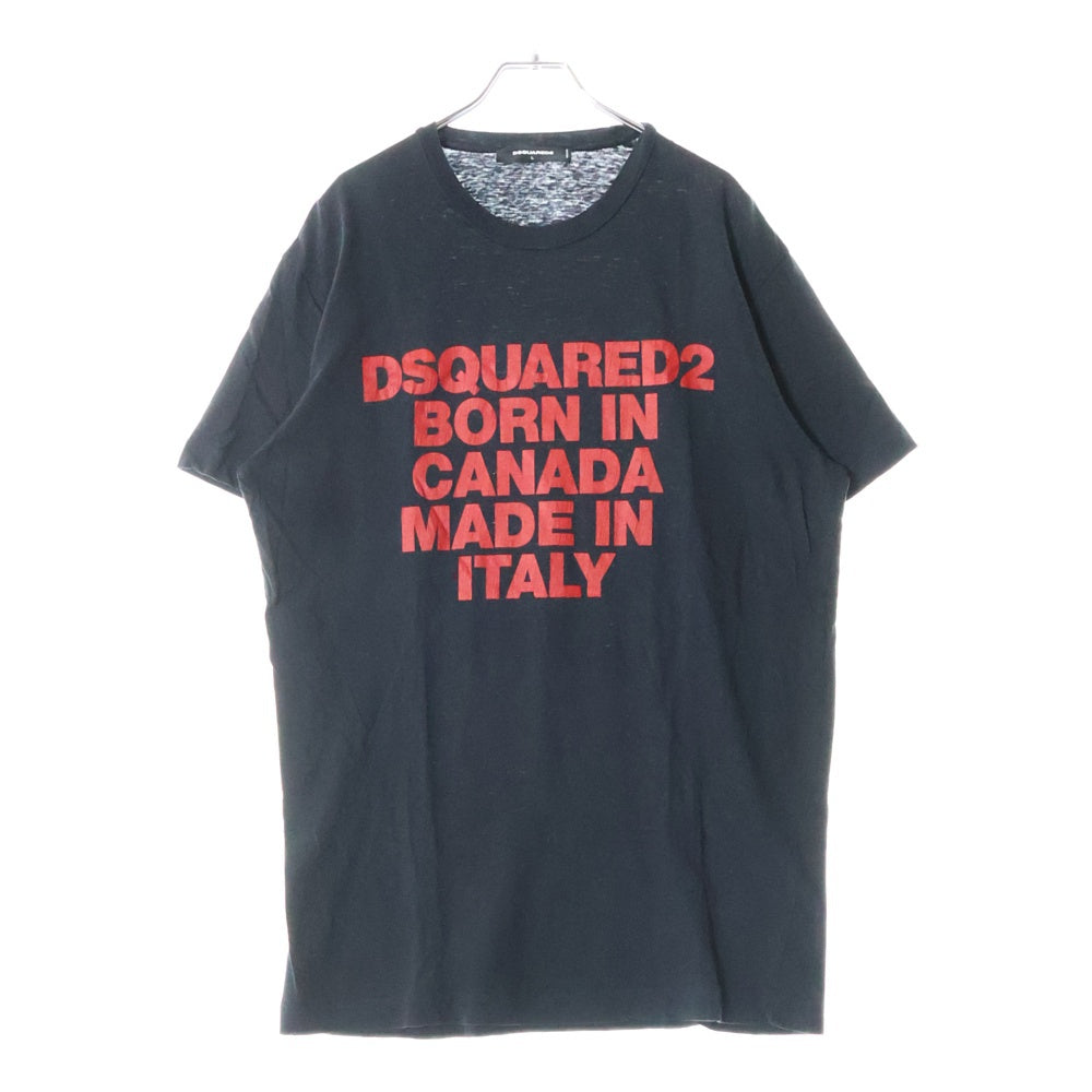 DSQUARED2(ディースクエアード) 19AW フロントロゴプリント クルーネック半袖Tシャツ カットソー ブラック S74GD0592 S22507