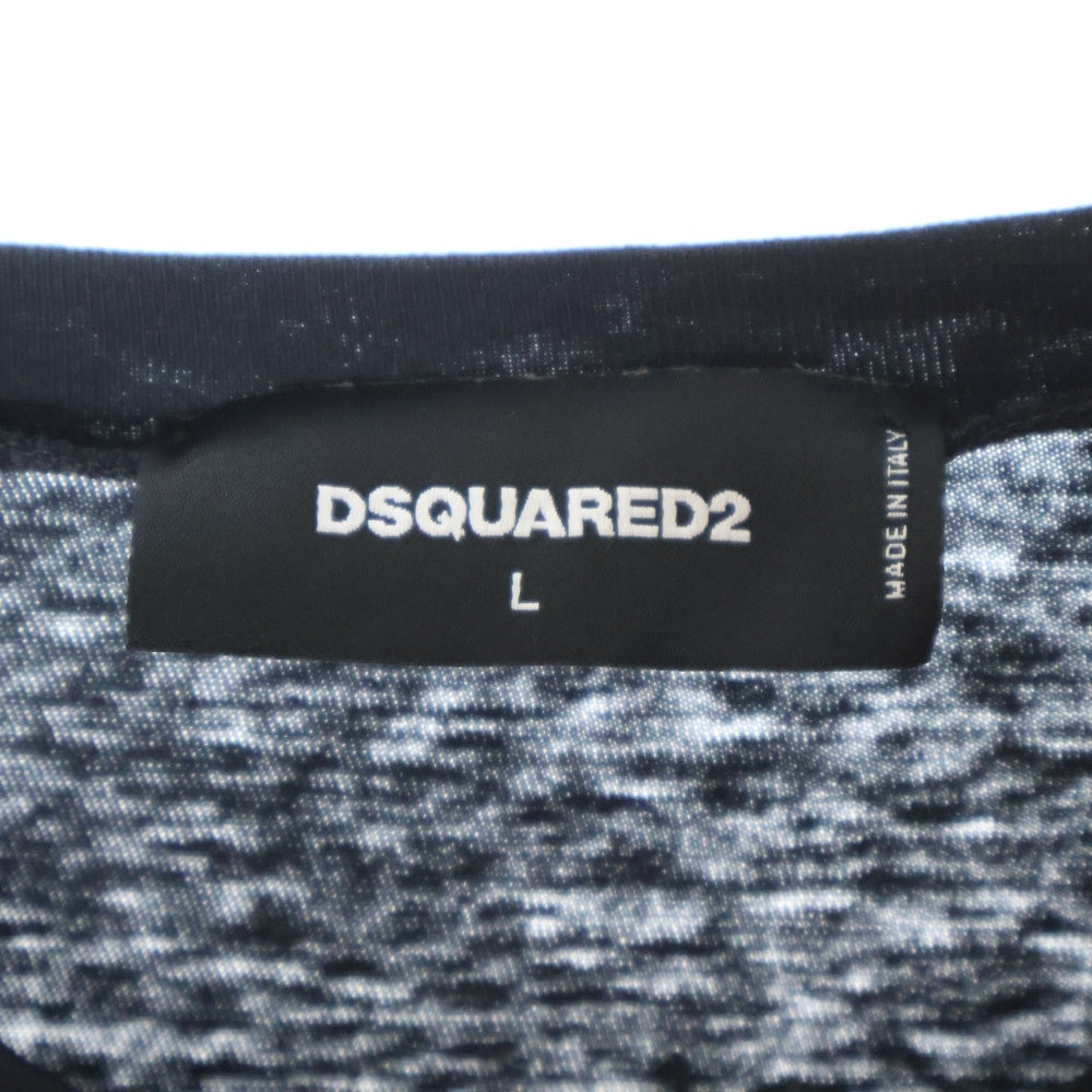 DSQUARED2(ディースクエアード) 19AW フロントロゴプリント クルーネック半袖Tシャツ カットソー ブラック S74GD0592 S22507