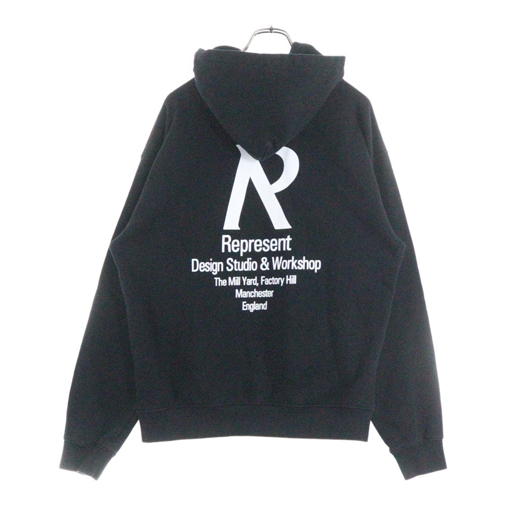 REPRESENT(リプレゼント) 両面ロゴプリント プルオーバー スウェットパーカー フーディ ブラック