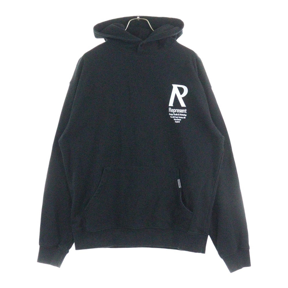 REPRESENT(リプレゼント) 両面ロゴプリント プルオーバー スウェットパーカー フーディ ブラック