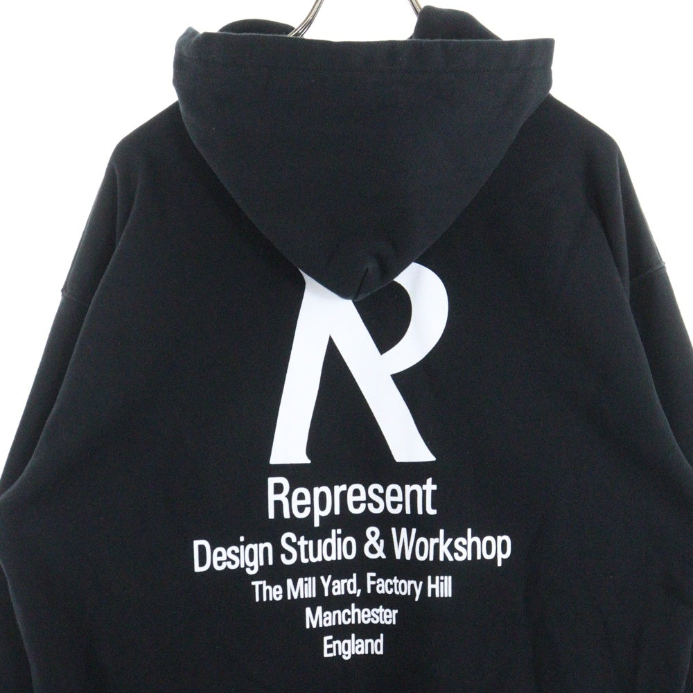 REPRESENT(リプレゼント) 両面ロゴプリント プルオーバー スウェットパーカー フーディ ブラック
