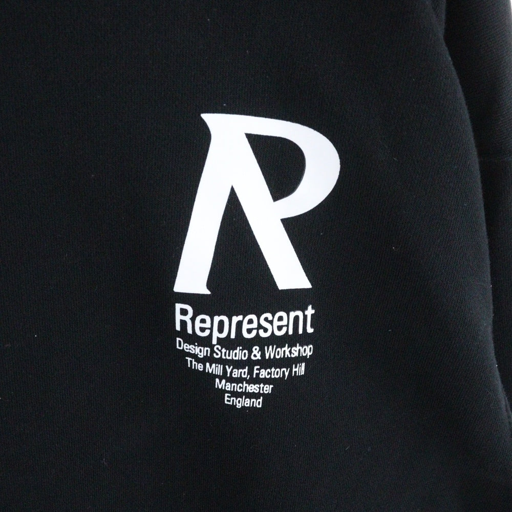 REPRESENT(リプレゼント) 両面ロゴプリント プルオーバー スウェットパーカー フーディ ブラック