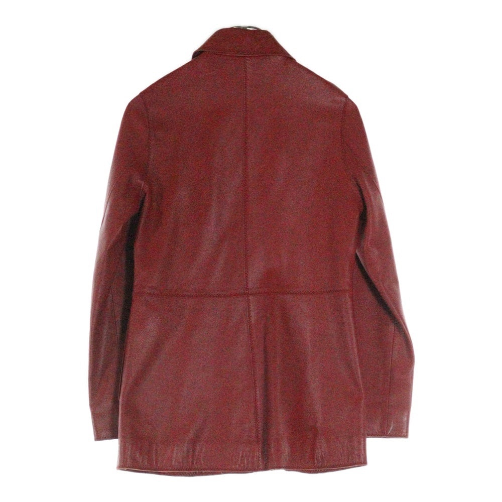 VIVIENNE TAM(ヴィヴィアンタム) シープスキン シングルレザージャケット レッド レディース 016-159304