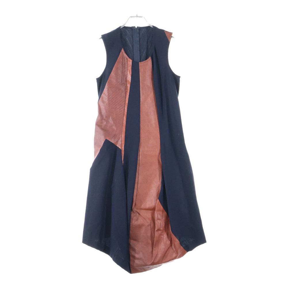 COMME des GARCONS(コムデギャルソン) 96AW ノースリーブ 切替 ワンピース ネイビー/ブラウン レディース GO-10045S AD1995