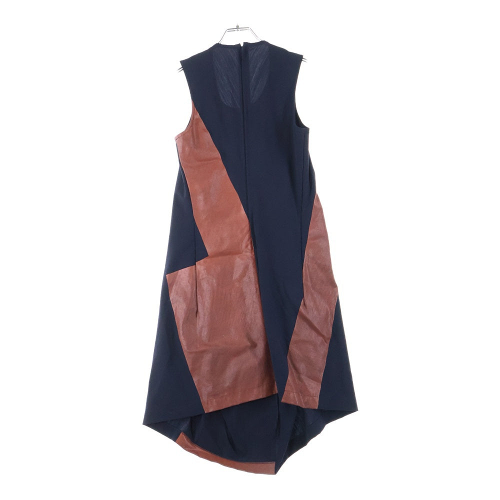 COMME des GARCONS(コムデギャルソン) 96AW ノースリーブ 切替 ワンピース ネイビー/ブラウン レディース GO-10045S AD1995