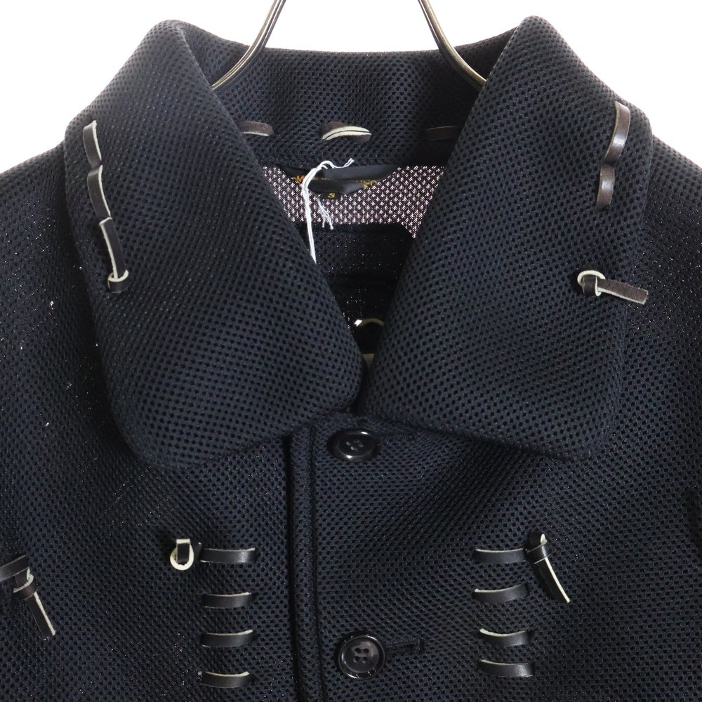 COMME des GARCONS(コムデギャルソン) 05SS ボンディング レザー編み込み ショート丈 ジャケット ブラック レディース GO-J051 AD2004