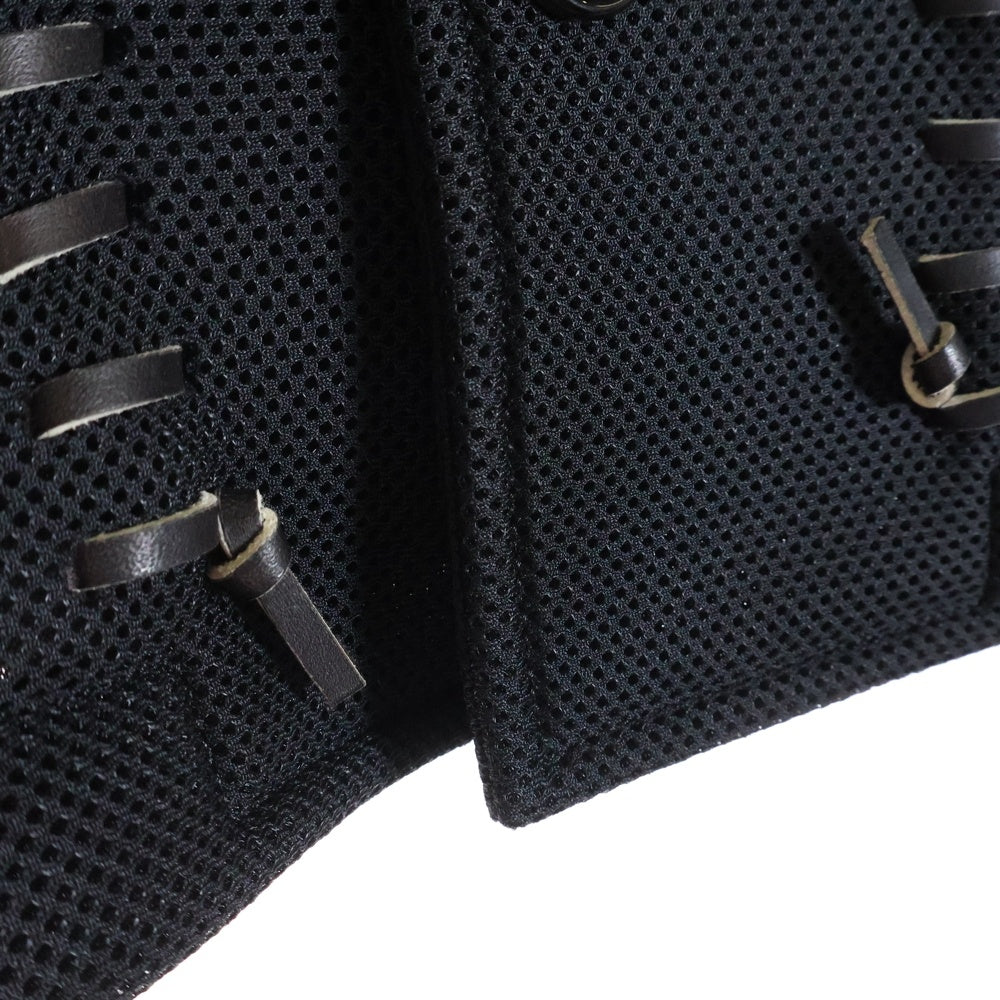 COMME des GARCONS(コムデギャルソン) 05SS ボンディング レザー編み込み ショート丈 ジャケット ブラック レディース GO-J051 AD2004