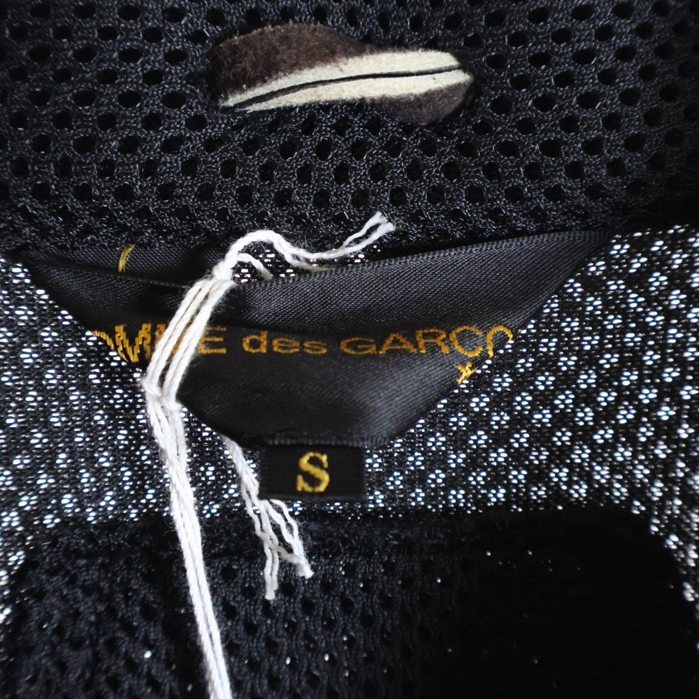 COMME des GARCONS(コムデギャルソン) 05SS ボンディング レザー編み込み ショート丈 ジャケット ブラック レディース GO-J051 AD2004