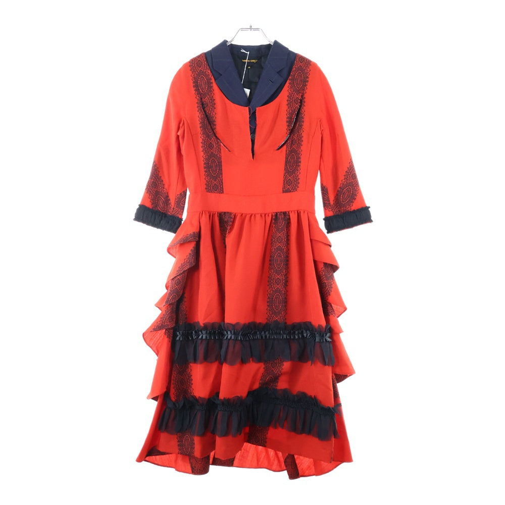 COMME des GARCONS(コムデギャルソン) 06AW カラー付き ドッキング ワンピース レッド レディース GR-O012 AD2006