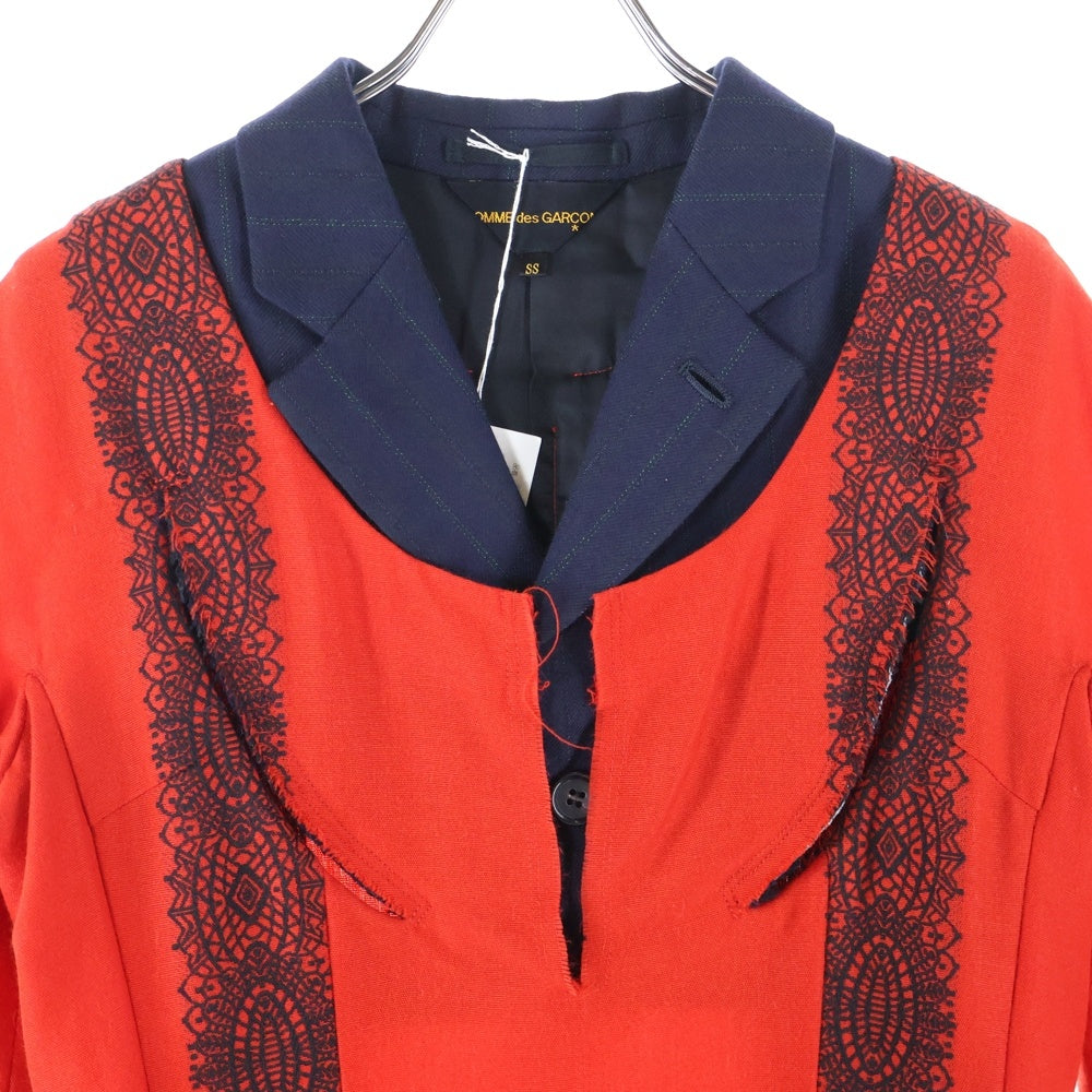 COMME des GARCONS(コムデギャルソン) 06AW カラー付き ドッキング ワンピース レッド レディース GR-O012 AD2006