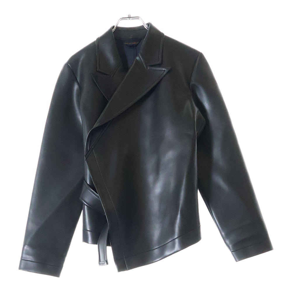 COMME des GARCONS(コムデギャルソン) 80S フェイクレザー 変形 テーラードジャケット ブラック レディース GJ-05016S