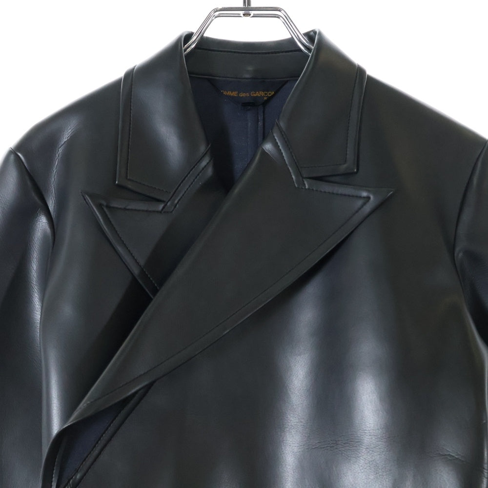 COMME des GARCONS(コムデギャルソン) 80S フェイクレザー 変形 テーラードジャケット ブラック レディース GJ-05016S