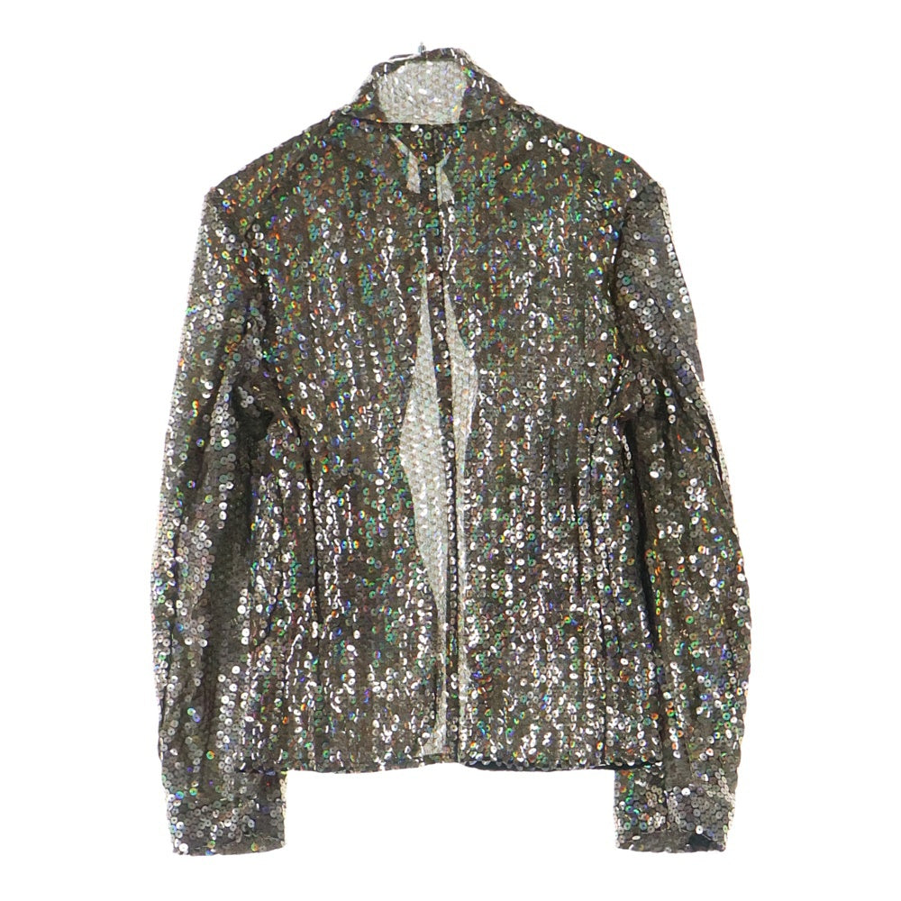 COMME des GARCONS(コムデギャルソン) 99AW スパンコール シースルー ノーボタンジャケット ゴールド レディース GJ-04041S AD1999