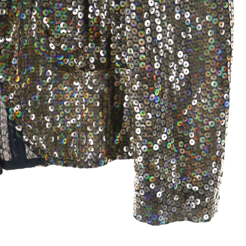 COMME des GARCONS(コムデギャルソン) 99AW スパンコール シースルー ノーボタンジャケット ゴールド レディース GJ-04041S AD1999