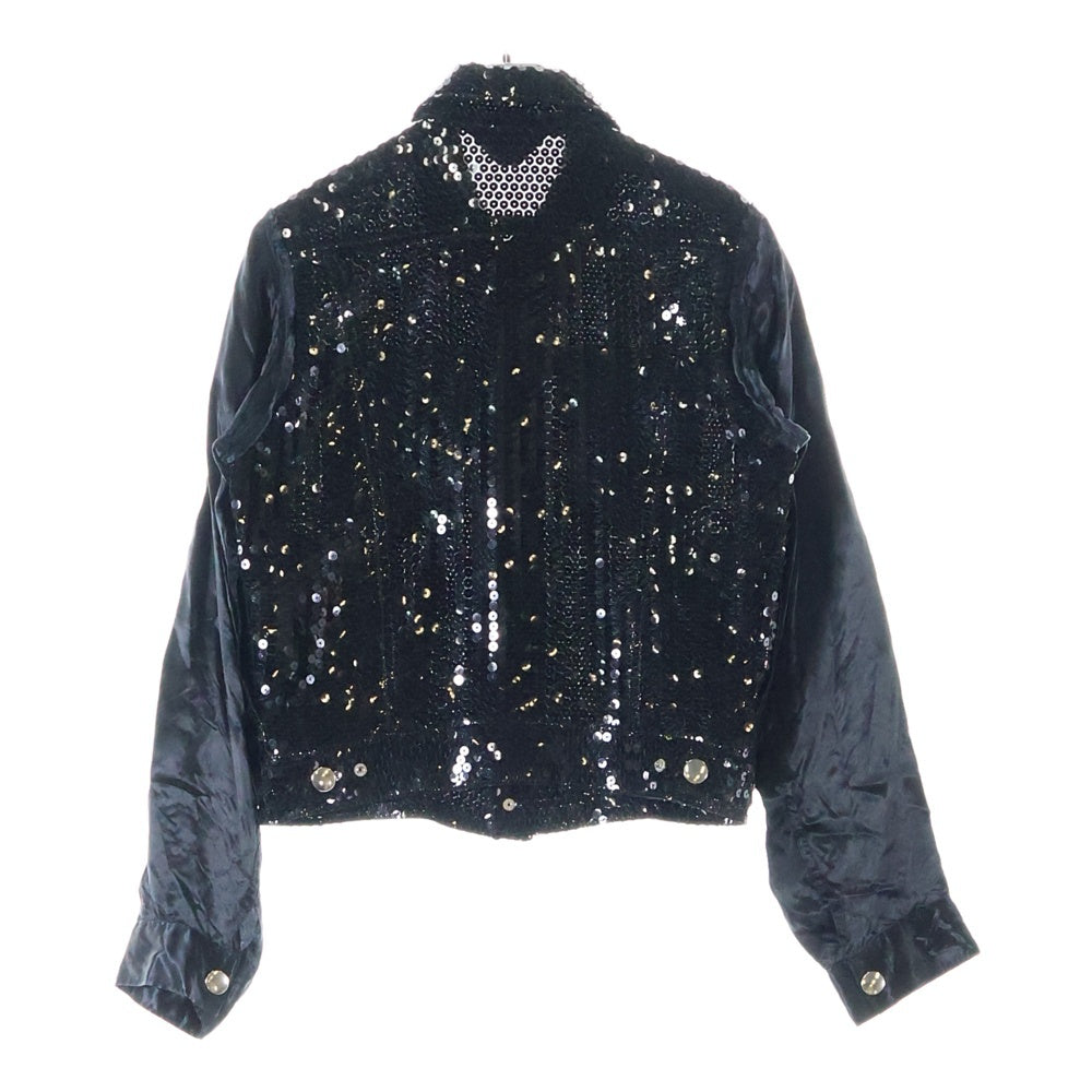 COMME des GARCONS(コムデギャルソン) 02AW スパンコール 袖切替 ジャケット ブラック GG-J054 AD2002