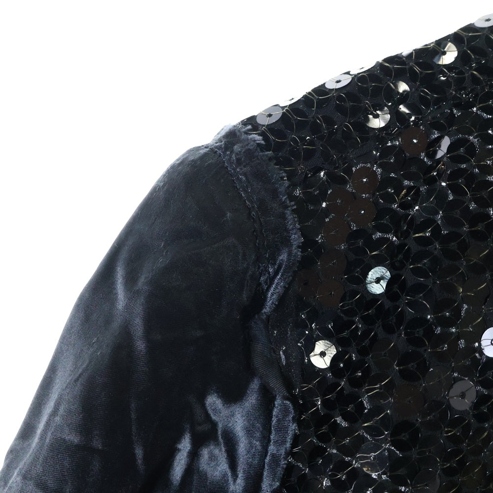 COMME des GARCONS(コムデギャルソン) 02AW スパンコール 袖切替 ジャケット ブラック GG-J054 AD2002