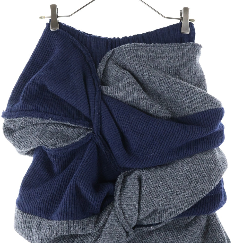 COMME des GARCONS(コムデギャルソン) 14AW ニット切り返し ワンピース ネイビー/グレー レディース GN-O108 AD2014