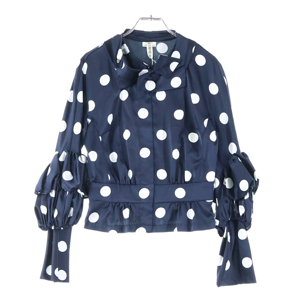 COMME des GARCONS(コムデギャルソン) 06AW 袖フリル センターリボン 水玉 ジャケット ネイビー レディース GR-B013